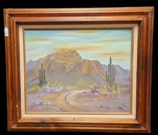 Desert Landscape Oil Painting, 1978