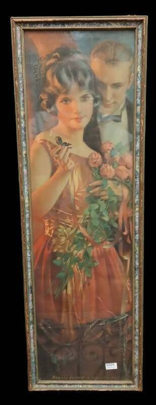 Framed Print With Romantic Couple, Text