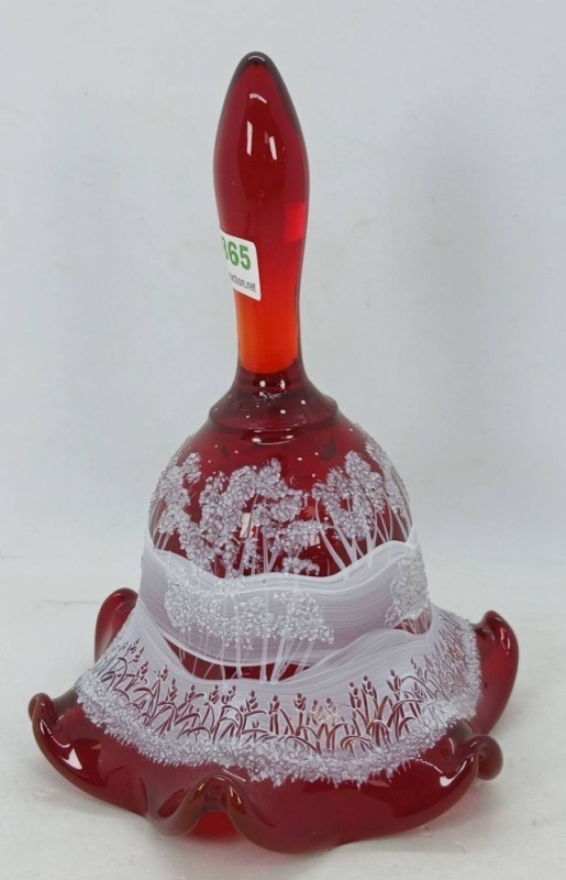 Fenton Red Glass Decorative Bell