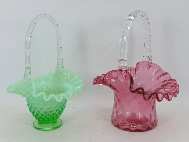 (2) Fenton Art Glass Baskets