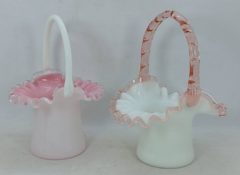 (2) Fenton Glass Baskets