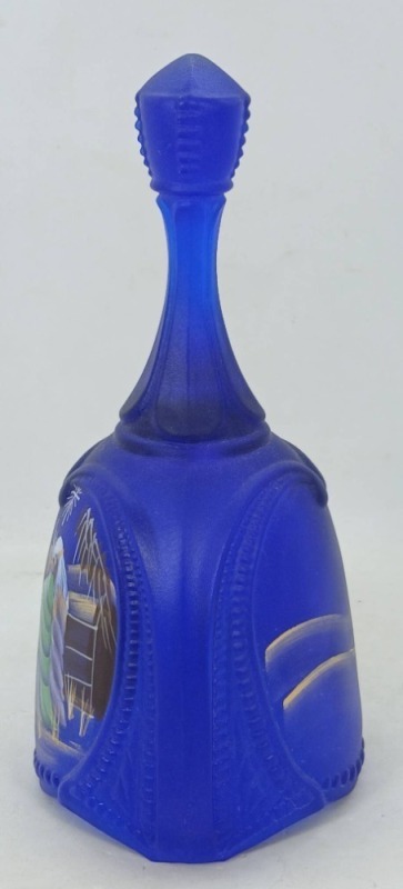 Fenton Cobalt Hand-Painted Nativity Bell