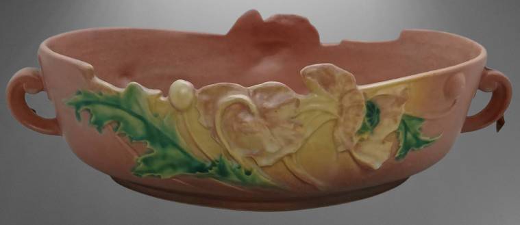 Roseville Poppy 339-12" Console Bowl, Pink