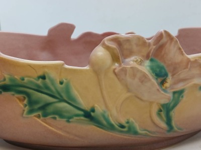 Roseville Poppy 339-12" Console Bowl, Pink - 6