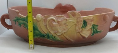 Roseville Poppy 339-12" Console Bowl, Pink - 12