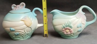 Hull Bow Knot Teapot, Sugar Bowl and Creamer - 16