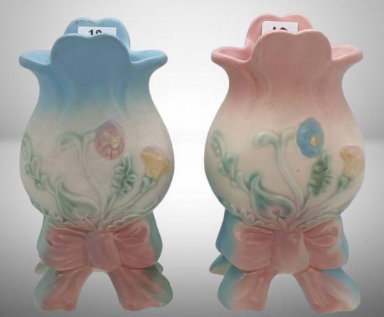 (2) Hull Bow Knot B-2-5" Vases
