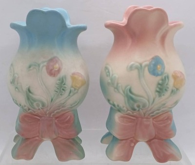 (2) Hull Bow Knot B-2-5" Vases - 4