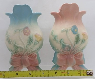 (2) Hull Bow Knot B-2-5" Vases - 8