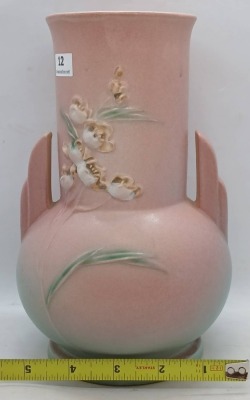 Roseville Ixia 857-8" Pink Vase - 9