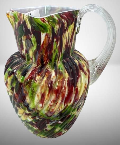 Victorian Multi-colored Art Glass Pitcher