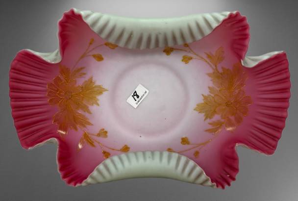 Victorian Art Glass Bride's Basket