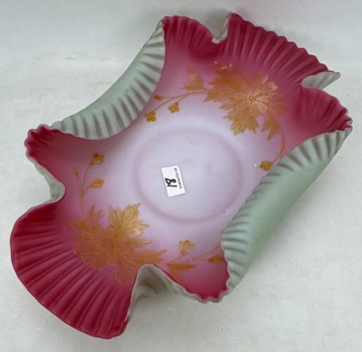 Victorian Art Glass Bride's Basket - 3