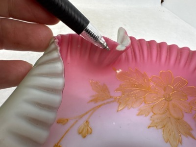 Victorian Art Glass Bride's Basket - 7