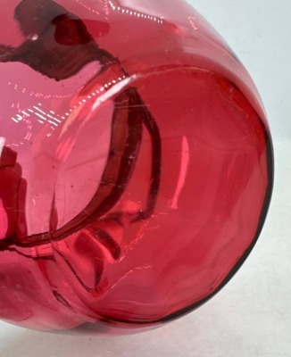 Victorian Cranberry Biscuit Jar with Lid - 7