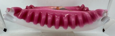 Cranberry Cased Glass Decorated Bowl - 3