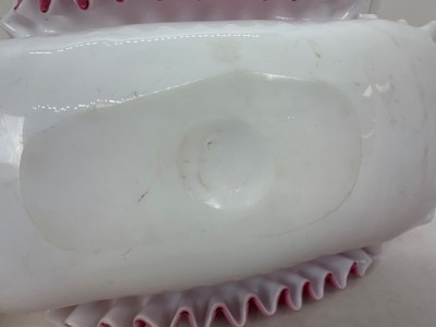 Cranberry Cased Glass Decorated Bowl - 6