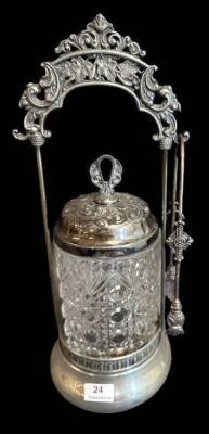 Monarch Silver Co. Pickle Castor with Tongs