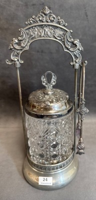 Monarch Silver Co. Pickle Castor with Tongs - 2