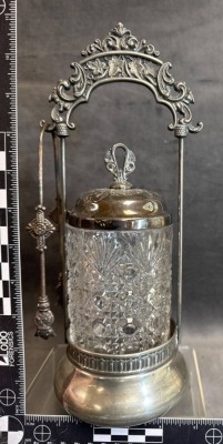 Monarch Silver Co. Pickle Castor with Tongs - 4