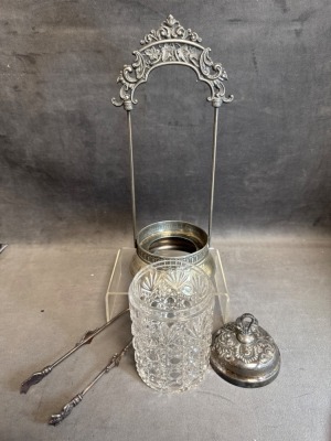 Monarch Silver Co. Pickle Castor with Tongs - 5