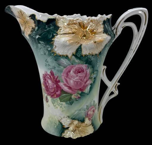 R.S. Prussia Carnation Mold Pitcher