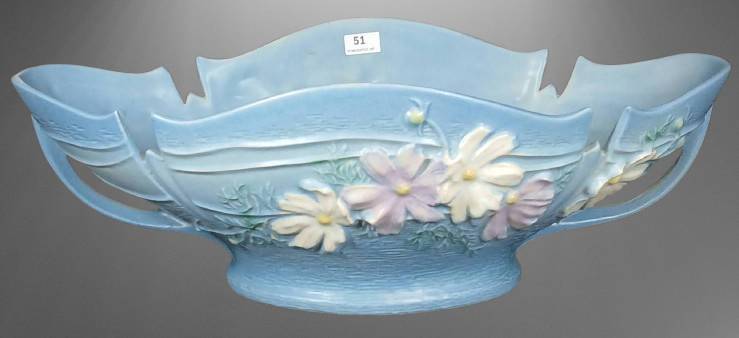 Roseville Cosmos 374-14" Console Bowl, Blue