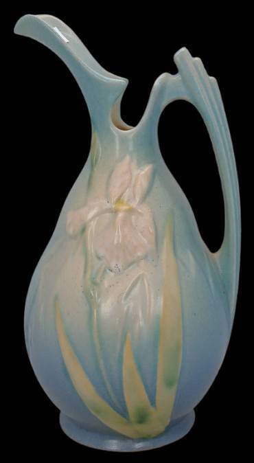 Roseville Iris 926-10" Ewer, Blue
