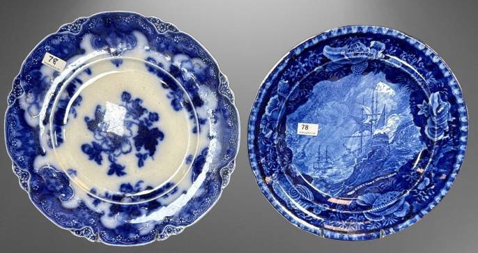 (2) Blue Decorated Plates