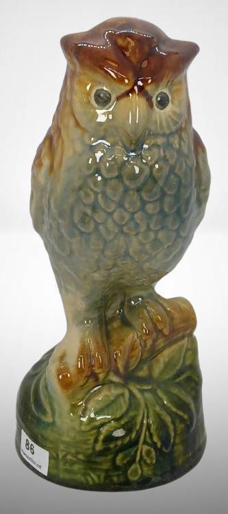 Glazed Ceramic Owl Figurine Statue