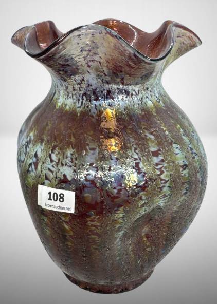 Art Glass Vase in Multicolor Finish