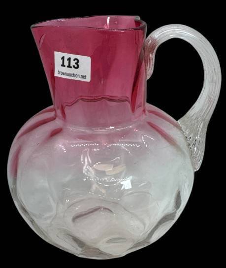 Rubina Art Glass Coin Spot Pitcher