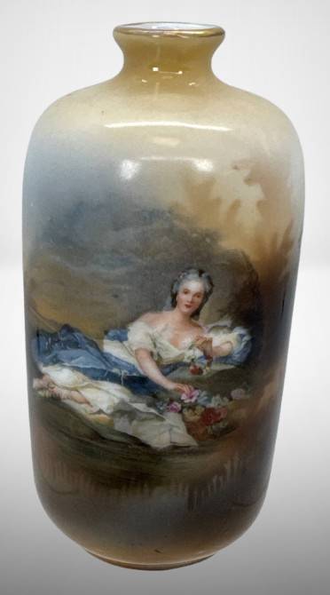 German Prussia Scenic Vase "&ldquo; Reclining Lady