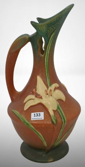 Roseville Zephyr Lily 23-10" Brown Vase
