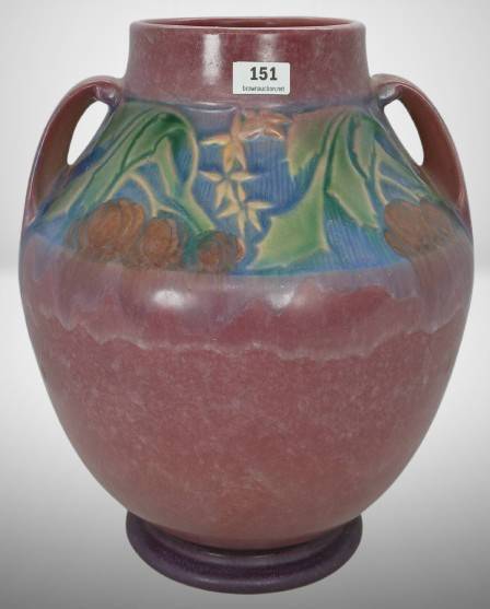 Roseville Baneda 597-10" Vase, pink