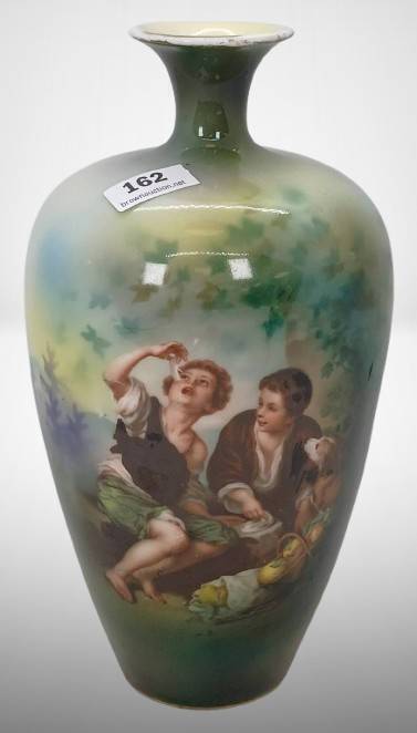 Unmkd. R.S. Prussia Vase Featuring Melon Eaters