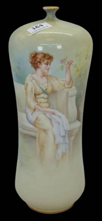 Royal Bonn Hand-Painted German Porcelain Portrait Vase