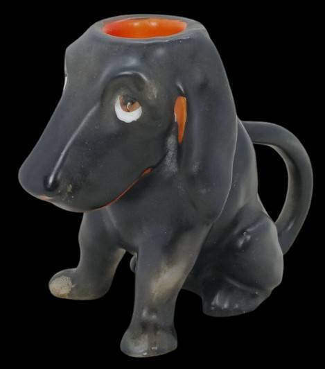 Royal Bayreuth Black Dachshund Dog Candle Stick
