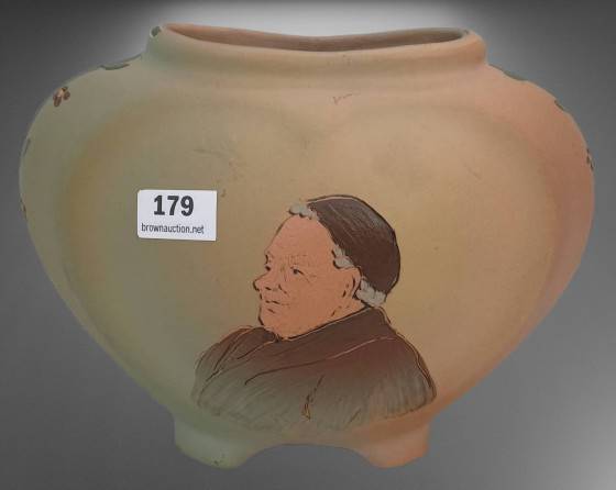 Weller Dickens Ware Pillow Vase with Monk Design
