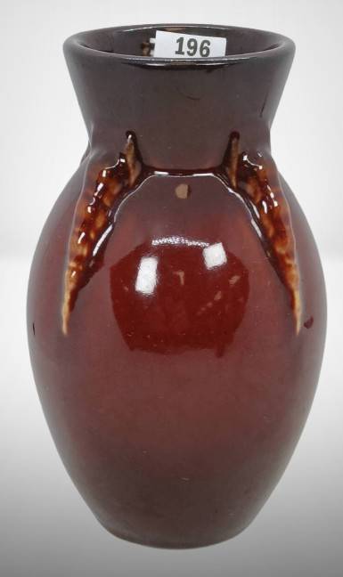 Roseville Topeo 656-6" Vase, dark red