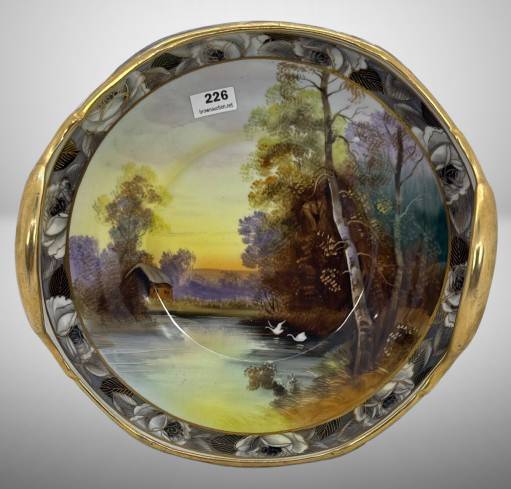 Hand-Painted Nippon Two-Handle Bowl