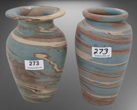 (2) Niloak Mission Swirl Vases