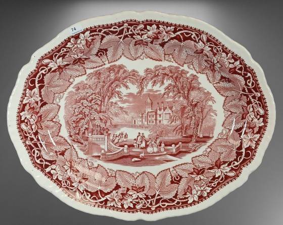 Mason's Vista Red Transferware Platter, England