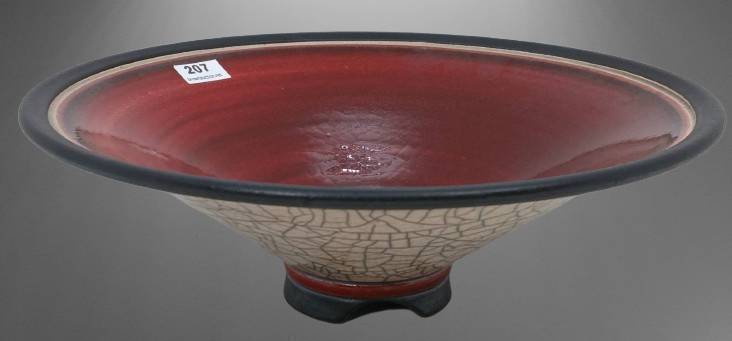 Sheldon Ganstrom Signed Raku Bowl