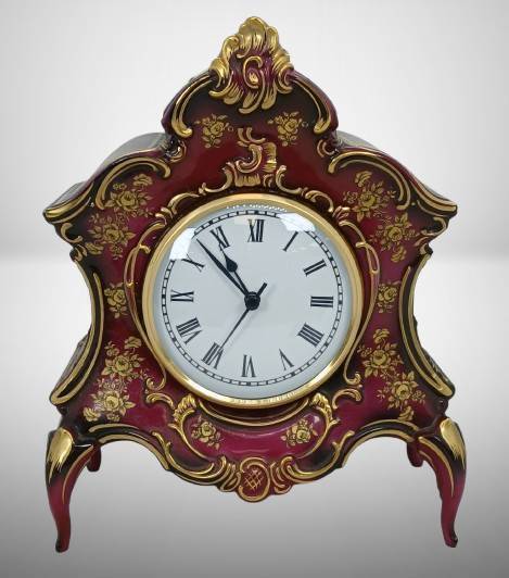 Mrkd. Dresden Ornate Porcelain Mantel Clock