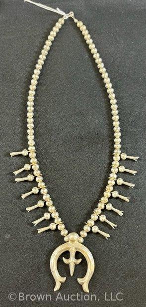 Navajo Sterling Silver squash blossom necklace