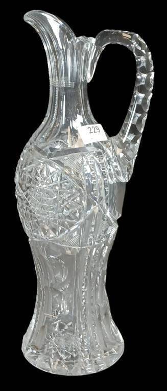 Cut Glass Crystal Decanter with Handle