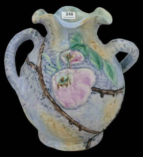 Weller Silvertone Ware Double-Handled Vase