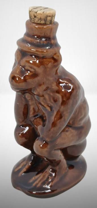 Early Roseville Figural Monkey Liquor Bottle