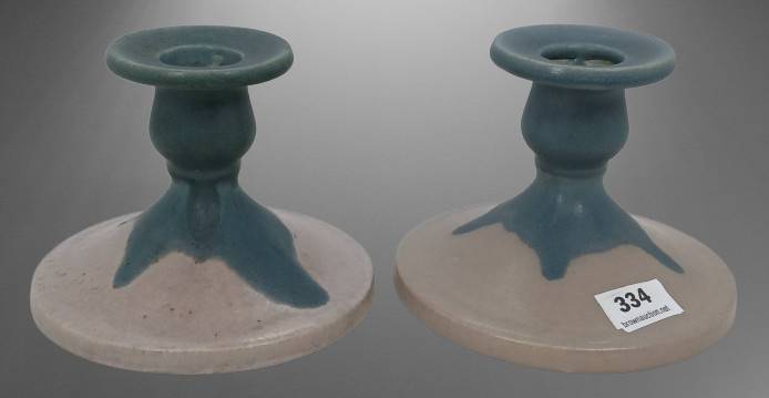 Roseville Carnelian I 1063-3" Candleholders